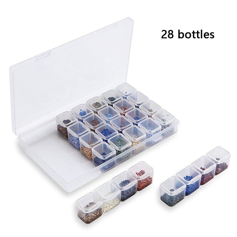 Diy Diamond Painting Tools Diamond storage lattice 28 grid plastic box
