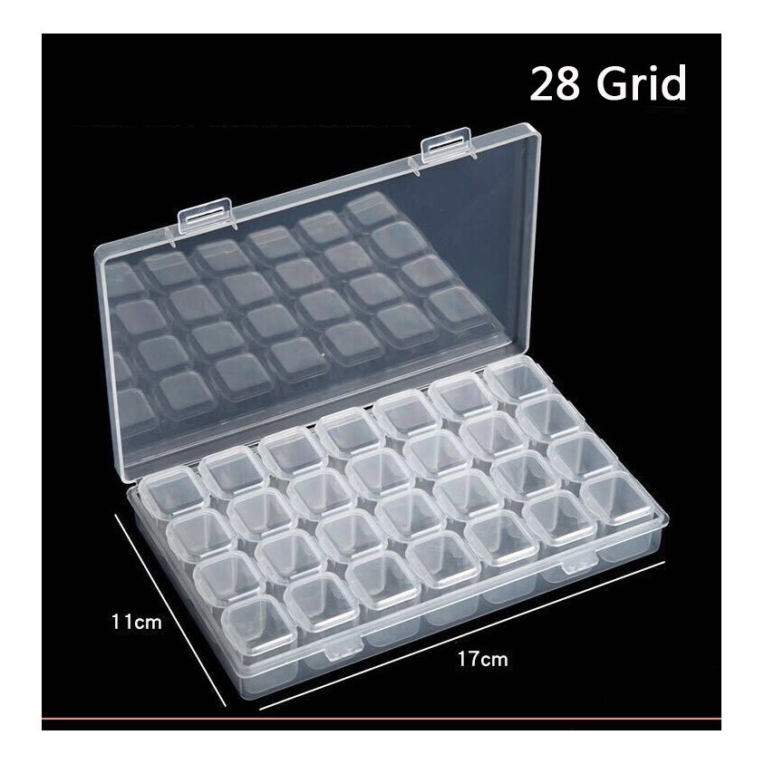 Diy Diamond Painting Tools Diamond storage lattice 28 grid plastic box