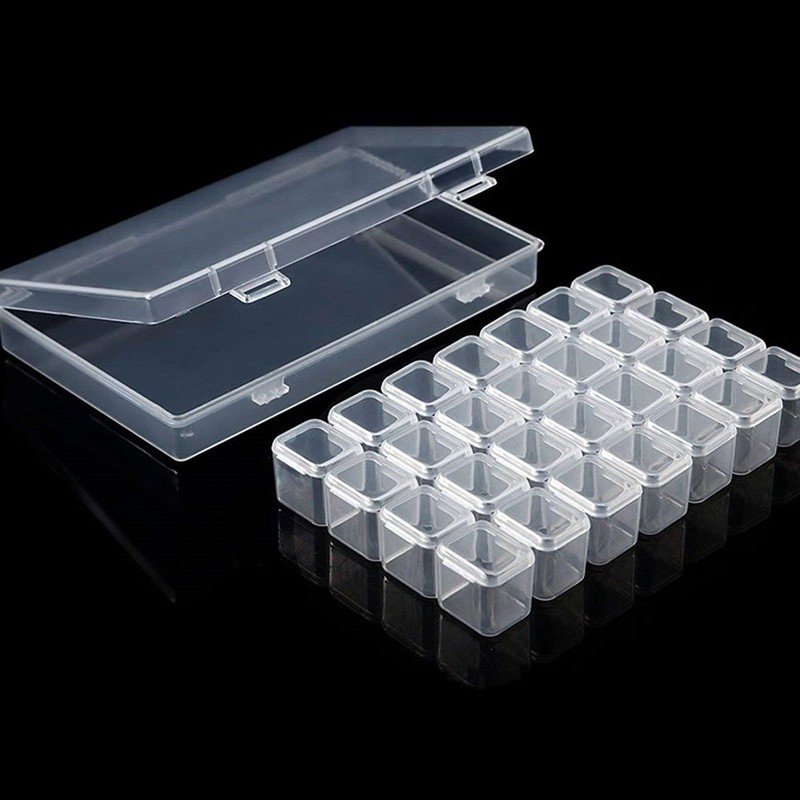 Diy Diamond Painting Tools Diamond storage lattice 28 grid plastic box