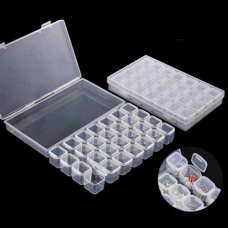 Diy Diamond Painting Tools Diamond storage lattice 28 grid plastic box