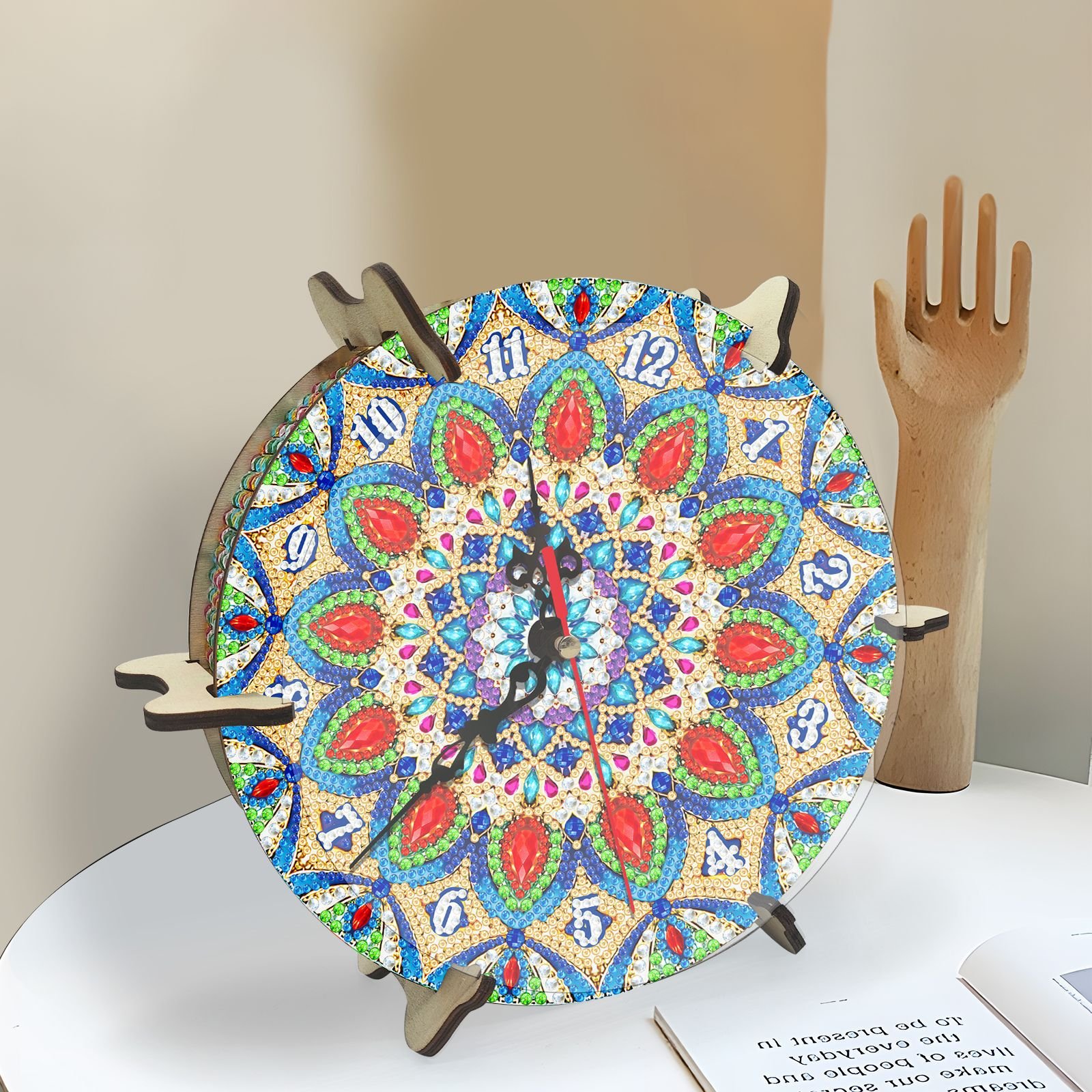 Mandala Bohemian Clocks Rhinestone Arts Craft Diamond Paintings by Number Kits for Adults