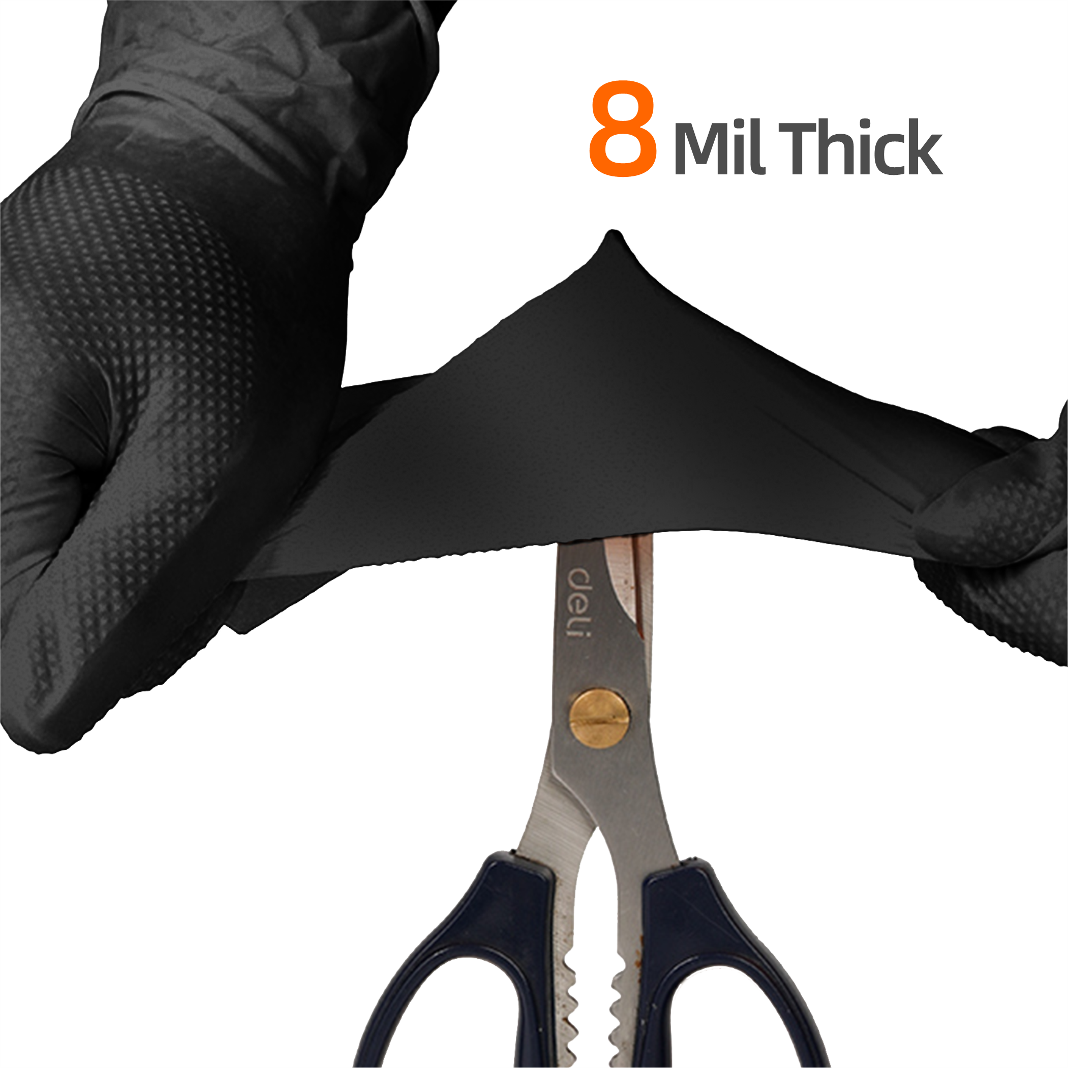 8Mil 9Mil Orang Nitrile heavy duty mechanic safe work touchntuff latex powder free nitrile gloves guantes de trabajo