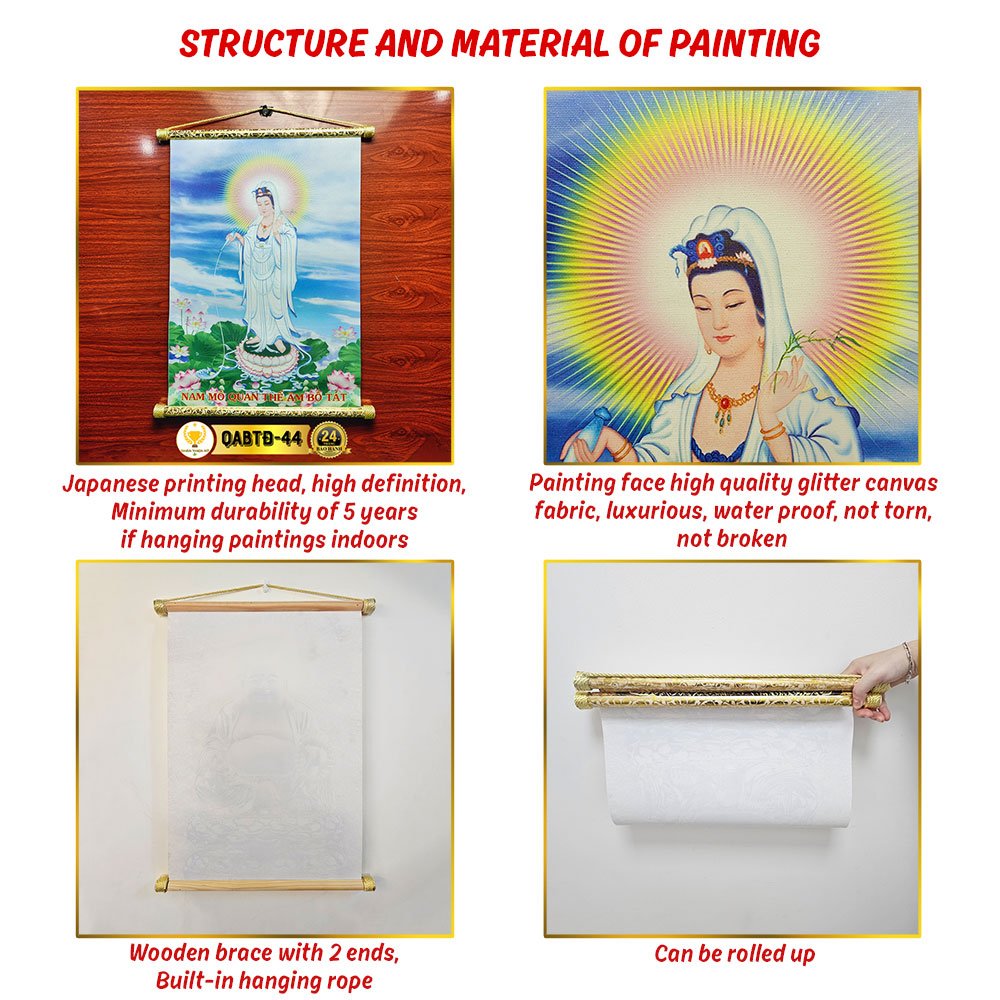 Buddha wall art picture with wooden frame for home decoration