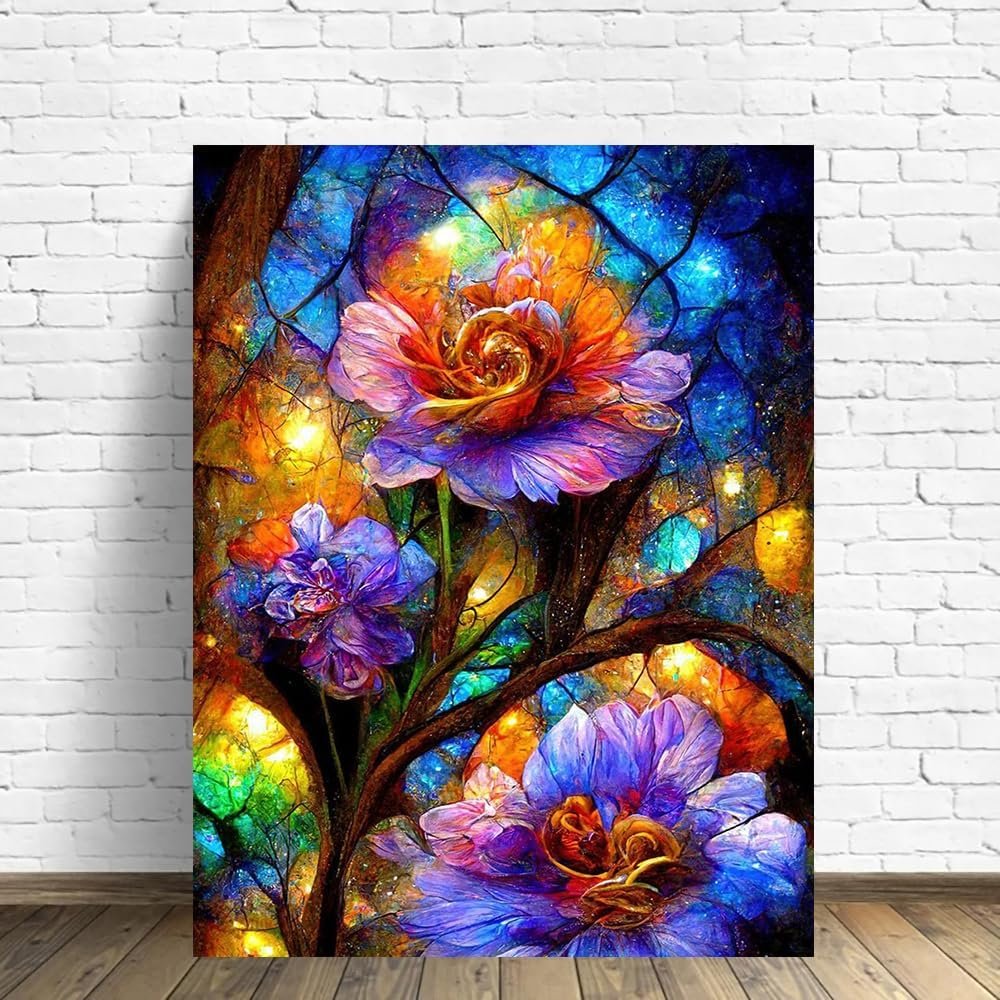 Amazon's New Colorful Flower Diamond Painting Cool Flower Diamond Painting High Beauty Handmade Diamond Painting 30*40cm