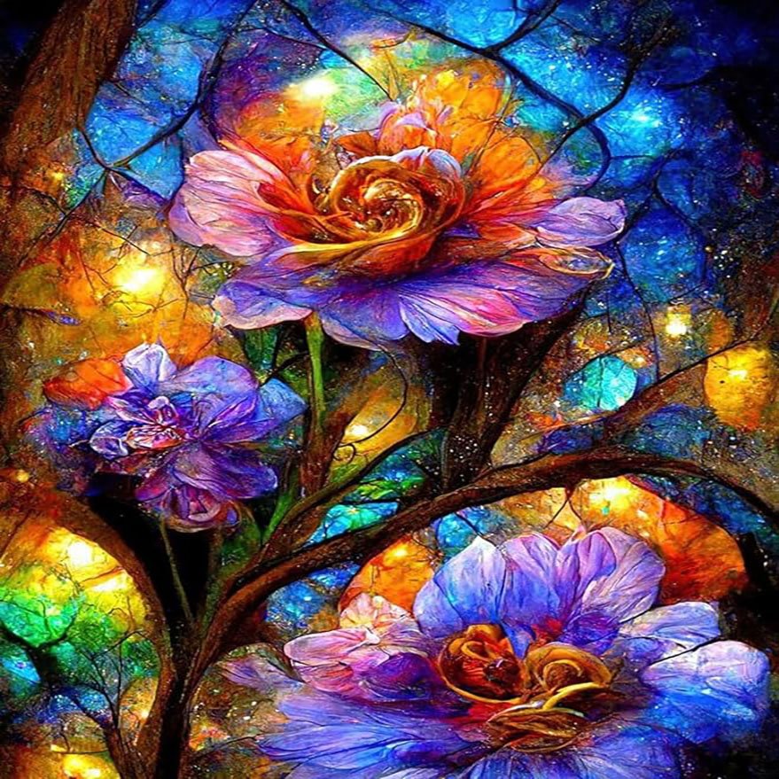 Amazon's New Colorful Flower Diamond Painting Cool Flower Diamond Painting High Beauty Handmade Diamond Painting 30*40cm