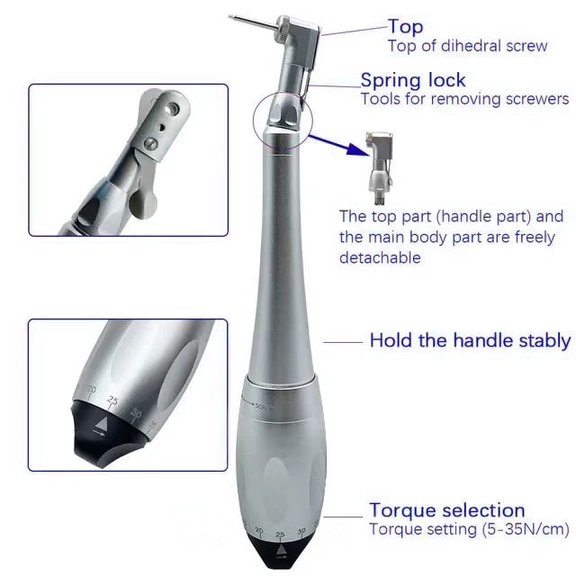Dental implant torque wrench hand driver screw handpiece