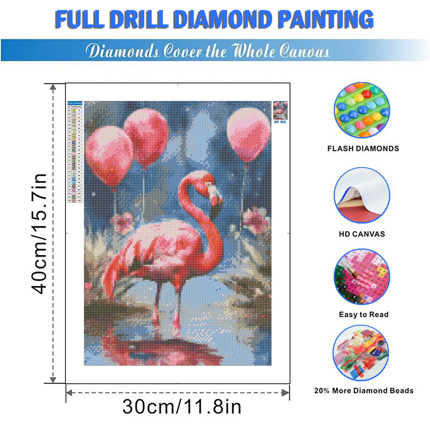 Flamingo 5D DIY Diamond Painting Animal Flamingo Diamond Mosaic Painting Kits Full Drill Bird Rhinestone Embroidery