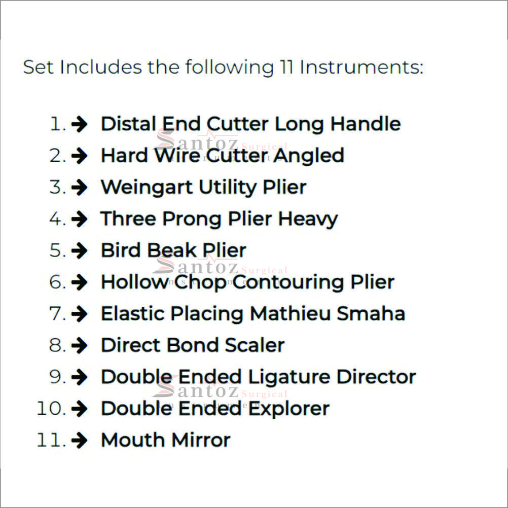 Top Quality Orthodontic Arch Wire Instruments Set Dental Arch Wire Instruments Set By SANTOZ SURGICAL