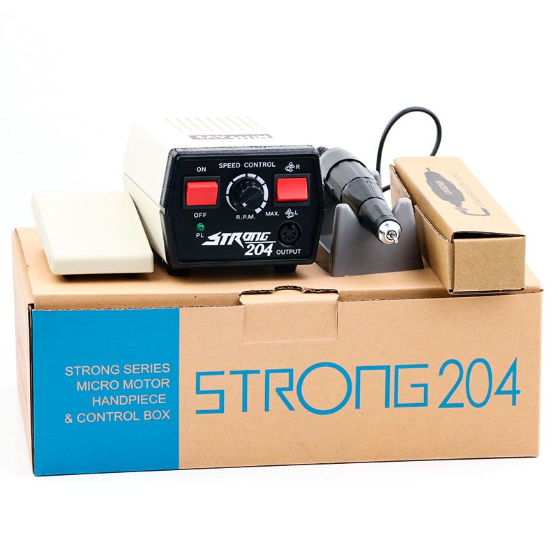 Dental Lab micro motor 35000 Rpm Micromotor Strong 204 with micro motor handpiece 102L micromotor dental strong