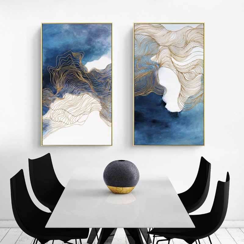 Art Modern Abstract Canvas Print Painting Picture Wall Wholesale Chinese Customised Custom Wall Art Printing Polyester 4pcs/ctn