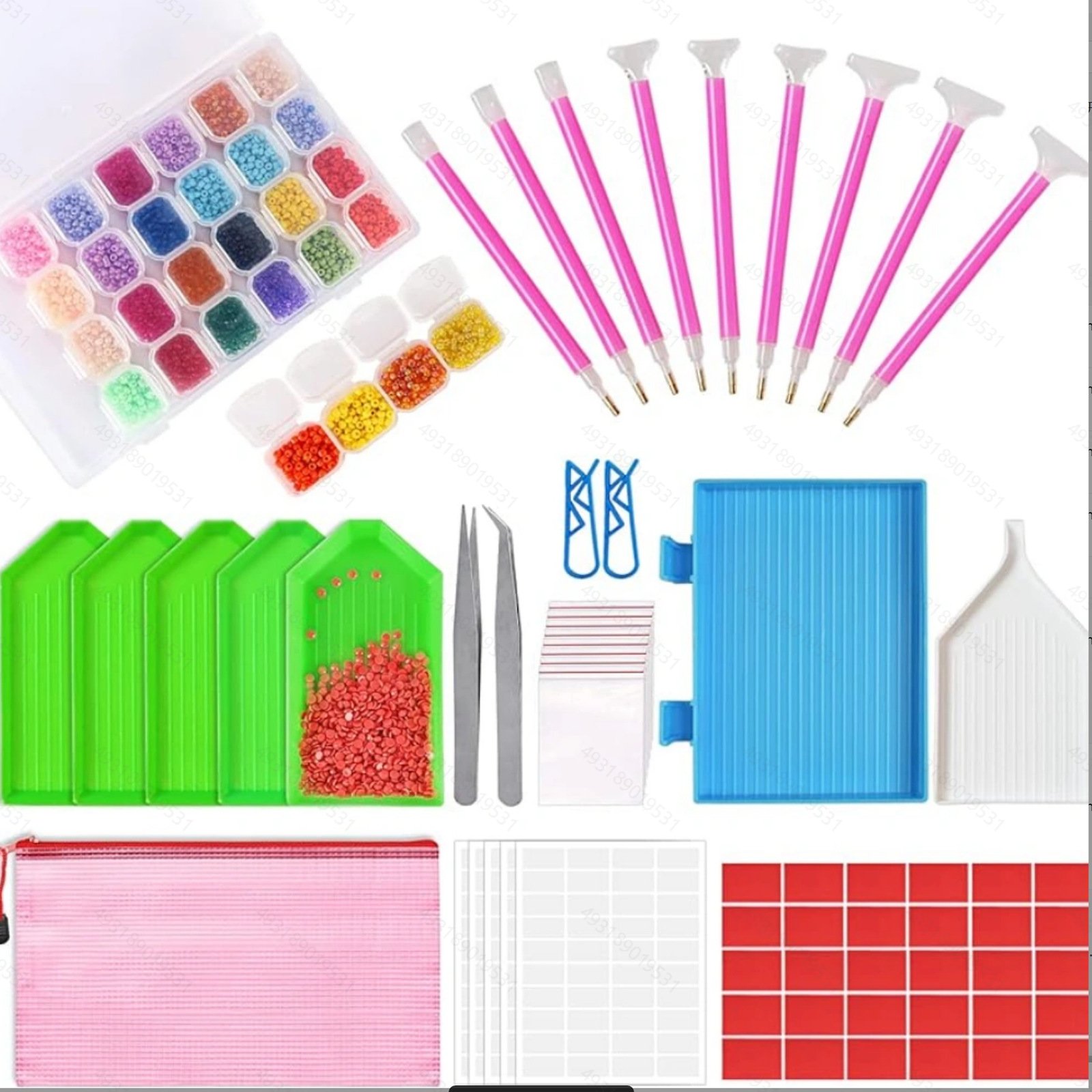 New Arrival 5D DIY Diamond Painting Tool Set with Storage Bag Includes Point Drill Pen Modern Style Plastic Pattern Packed Box