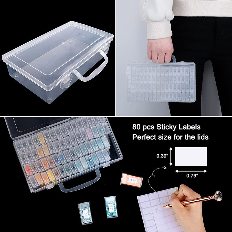 Storage Box Home Desktop Nail Art Diamond Painting Dustproof Transparent Pp Plastic Storage Box