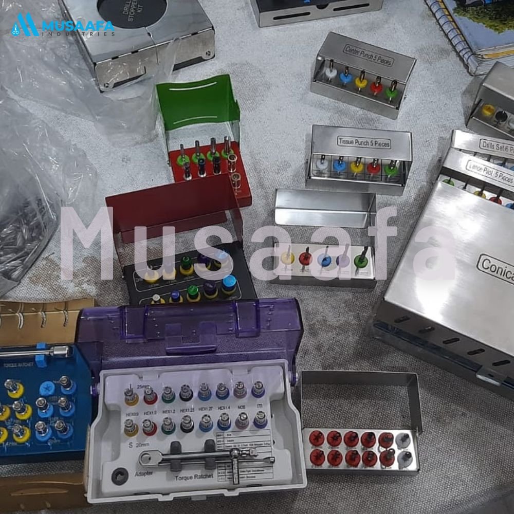 Drill Implants Guide Kit & Positioning Kit Titanium 10 Pcs with Bit Holder by Musaafa Industries DHL Stainless Steel