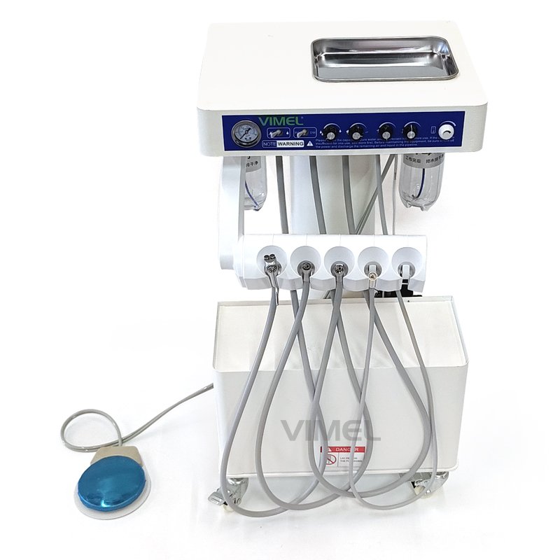 Complete Dental Portable Unit Trolley With Air Compressor Ultrasonic Scaler And Handpiece Kits Veterinary Mobile Turbine Unit