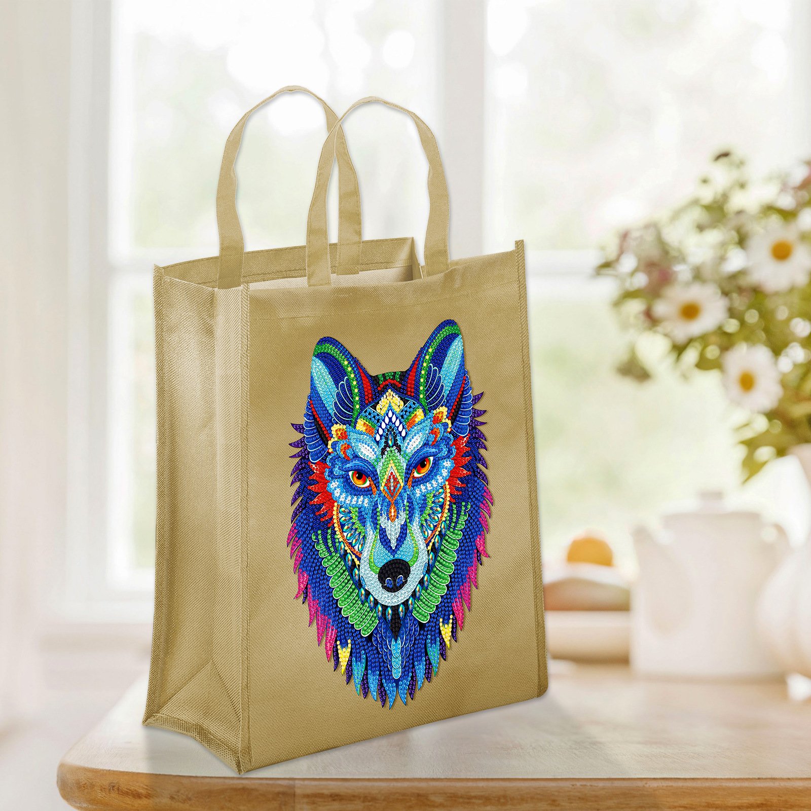 SONGWOO Best Selling Flowers Diamond Embroidery Crystal Rhinestone Luminous Diamond Painting Eco-Friendly Shopping Bag Crafts