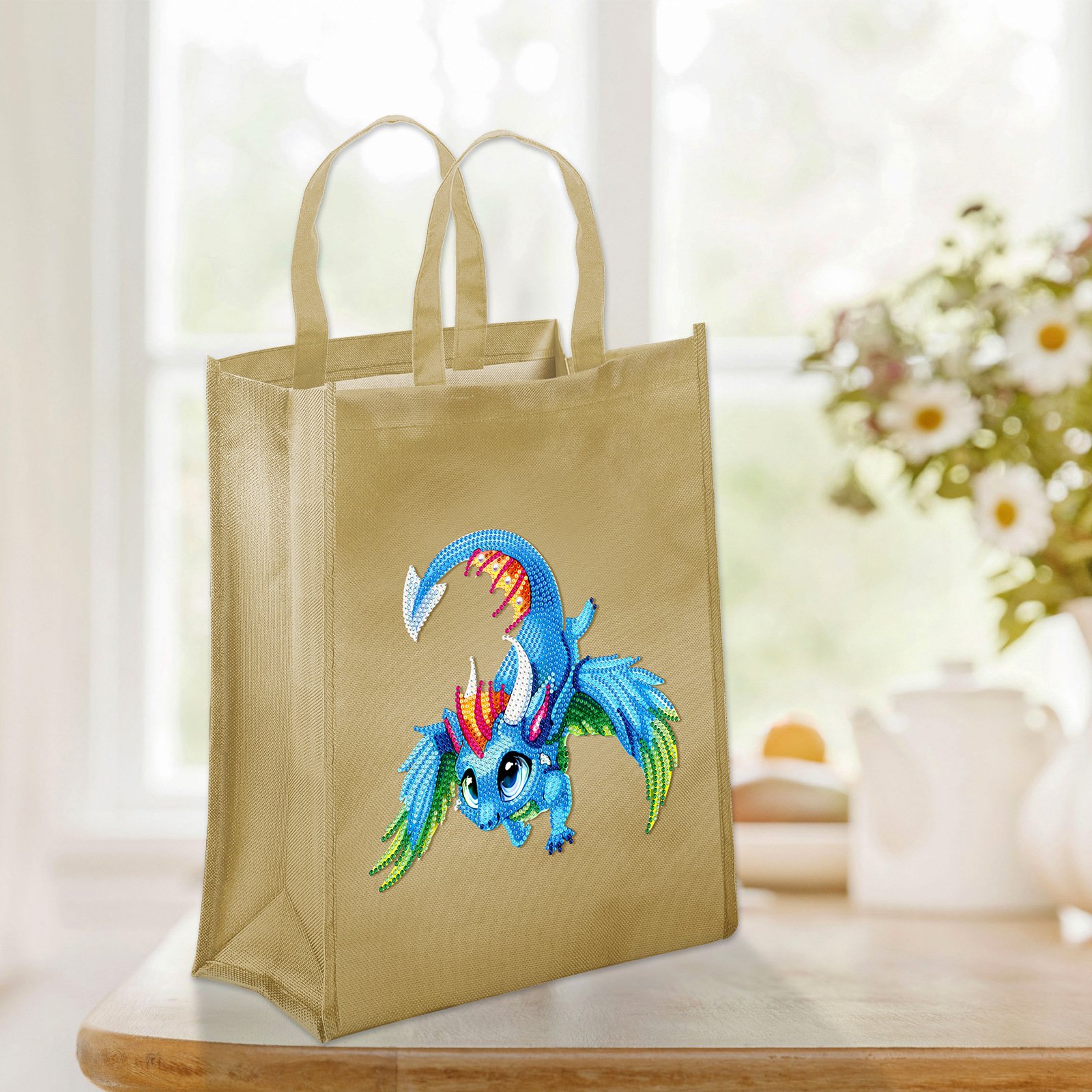 SONGWOO Best Selling Flowers Diamond Embroidery Crystal Rhinestone Luminous Diamond Painting Eco-Friendly Shopping Bag Crafts