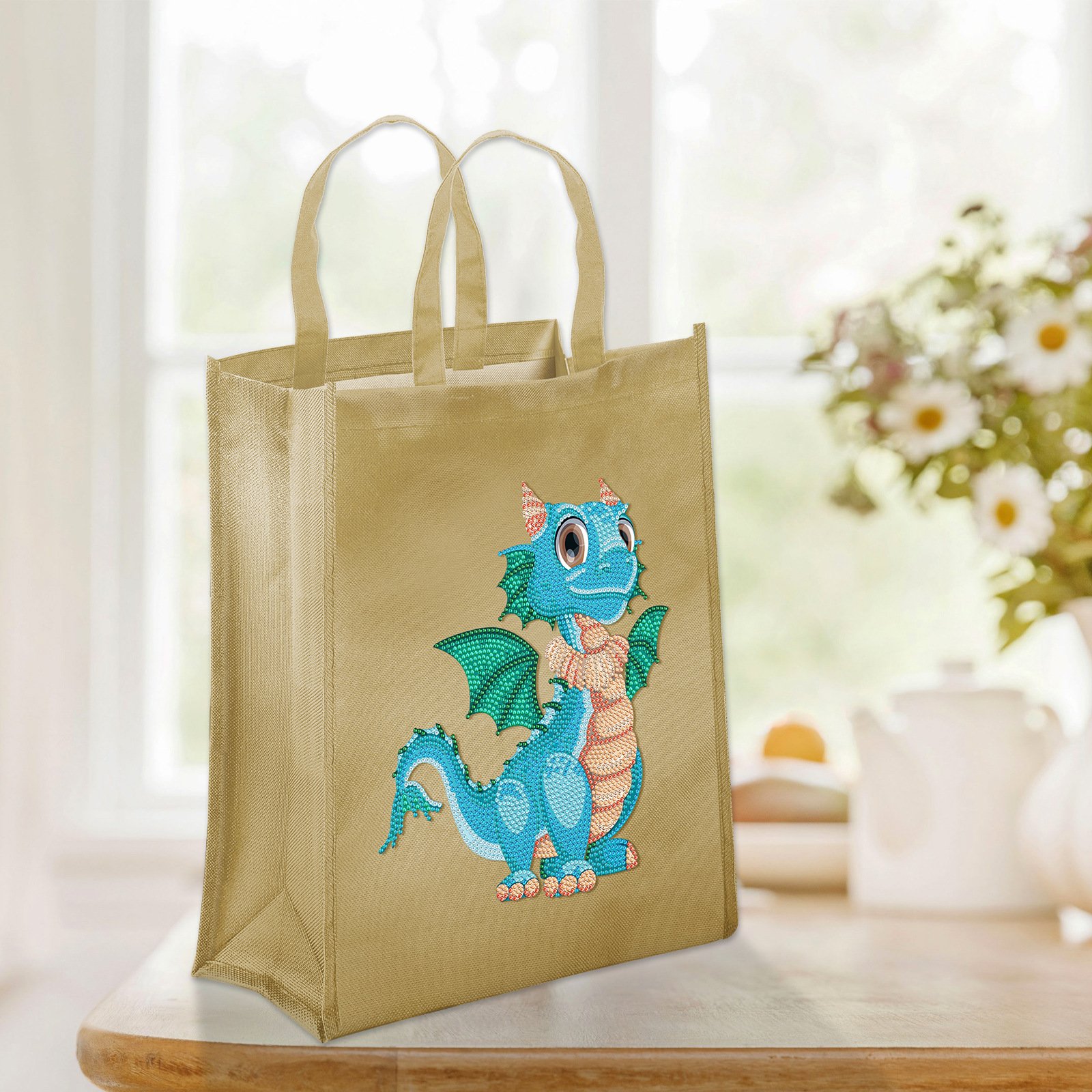 SONGWOO Best Selling Flowers Diamond Embroidery Crystal Rhinestone Luminous Diamond Painting Eco-Friendly Shopping Bag Crafts