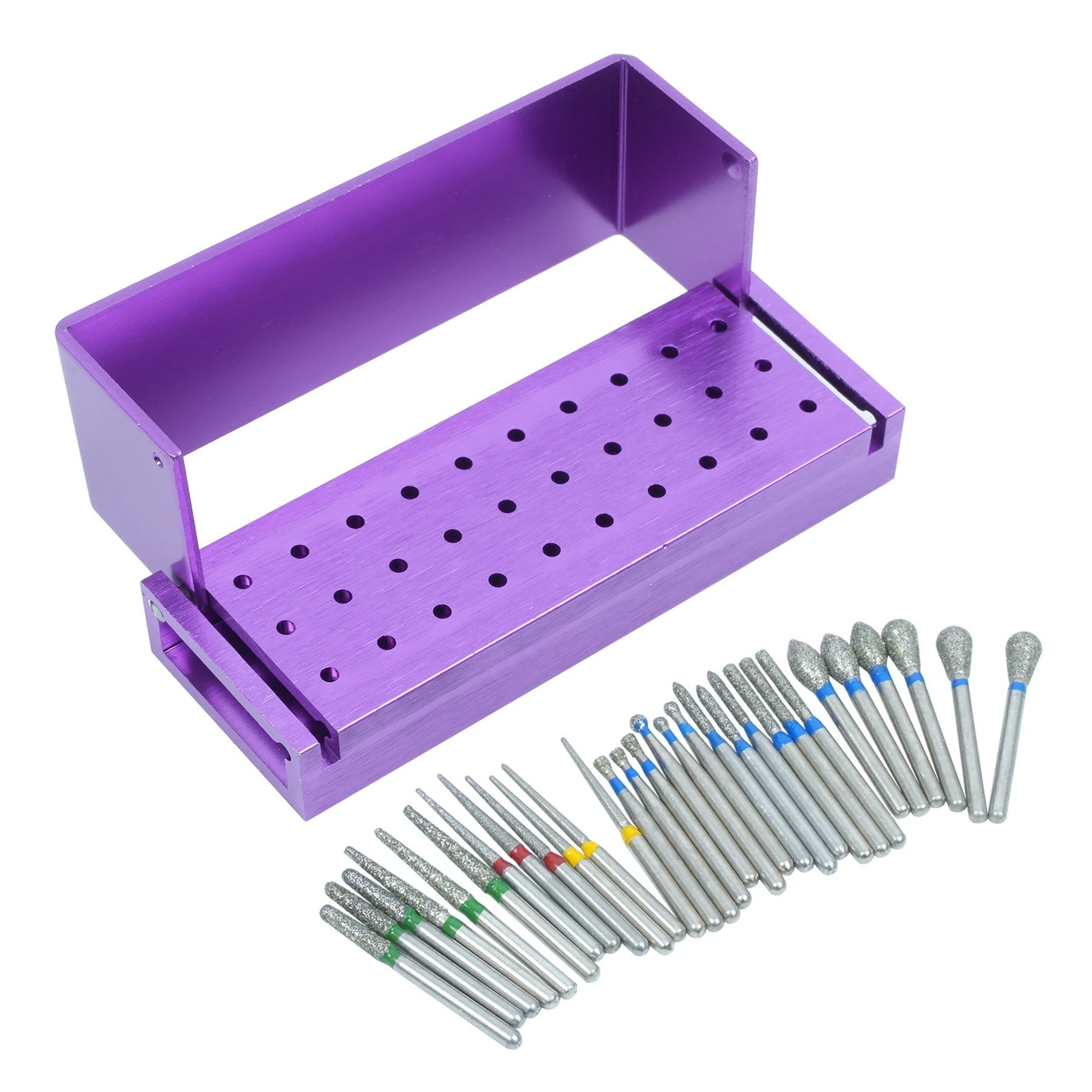 Dental Diamond Burs Drill Disinfection Block High Speed Handpiece Burs Holder Aluminium Instrument Dentistry Tools Electric Ce