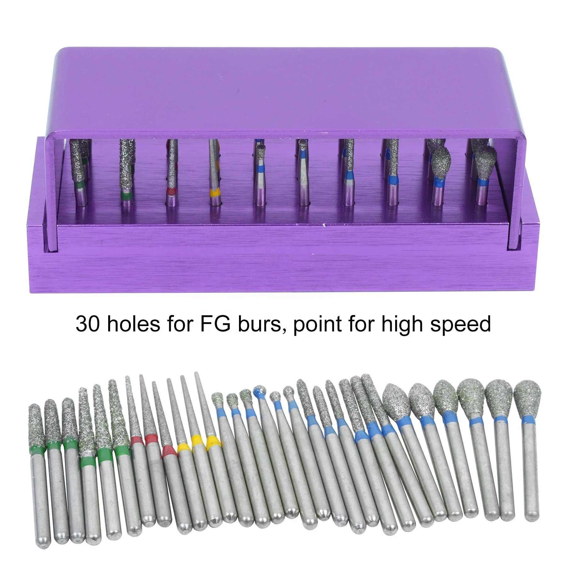 Dental Diamond Burs Drill Disinfection Block High Speed Handpiece Burs Holder Aluminium Instrument Dentistry Tools Electric Ce