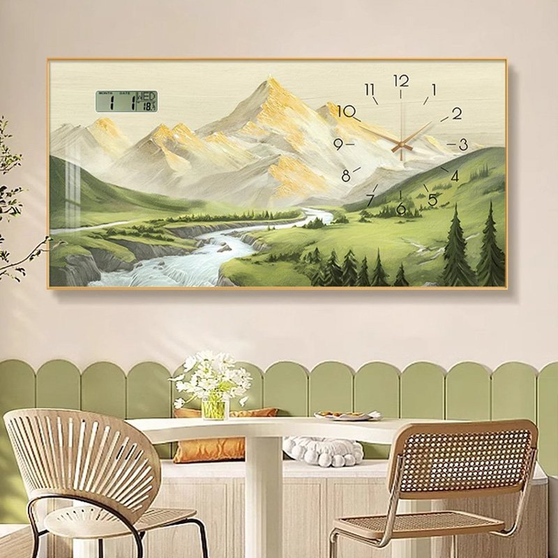 Living room calendar clock hanging picture new Product Explosion modern clock decorative painting home decor wall art with clock