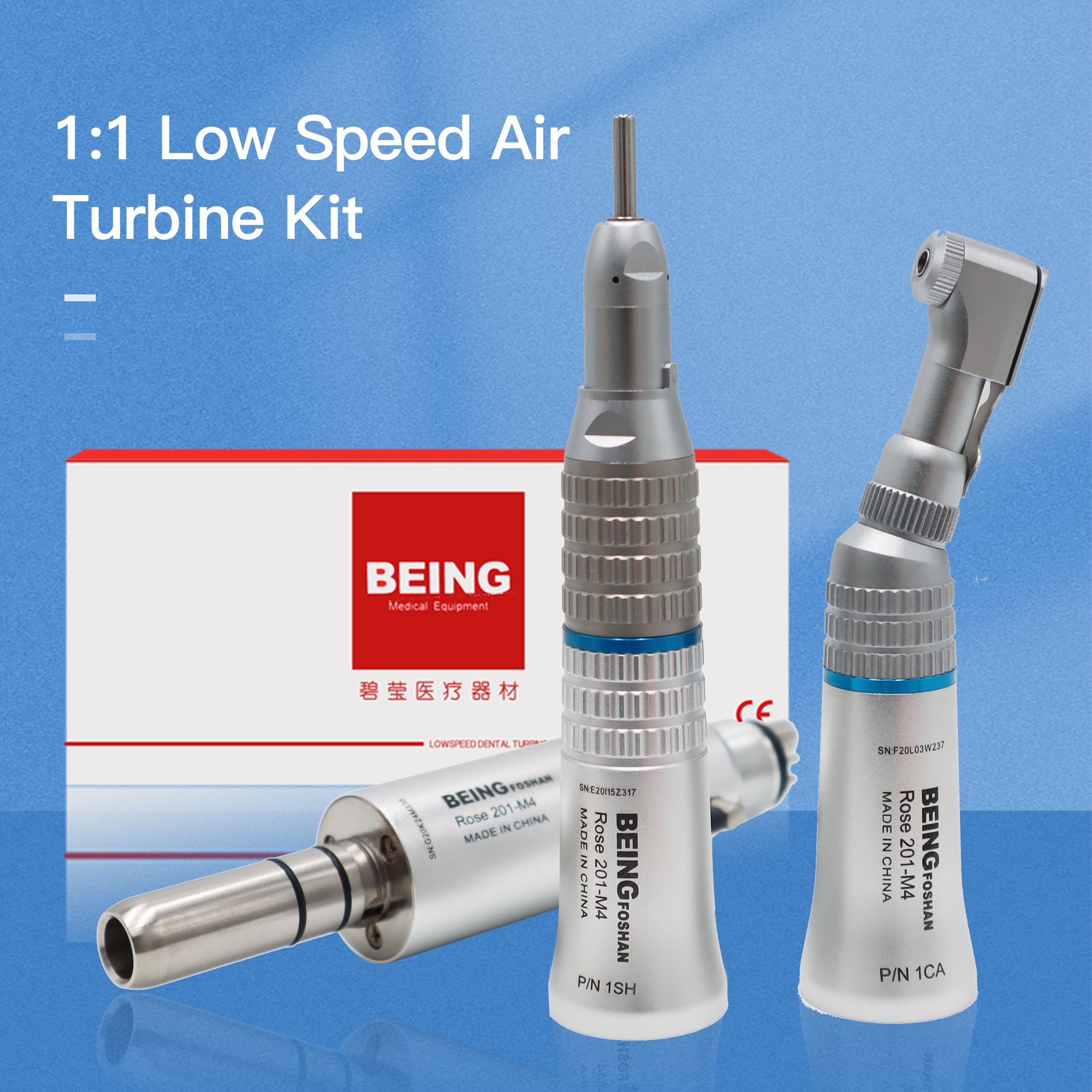 Foshan Best Seller Being Dental Handpiece Micro Motor 1: 1 Air Motor External Water Air E-Type Turbine