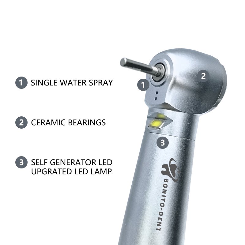 Custom Dental Product LED Handpiece Toruqe Way Spray Push Button Ceramic Turbine High Speed dental Handpiece