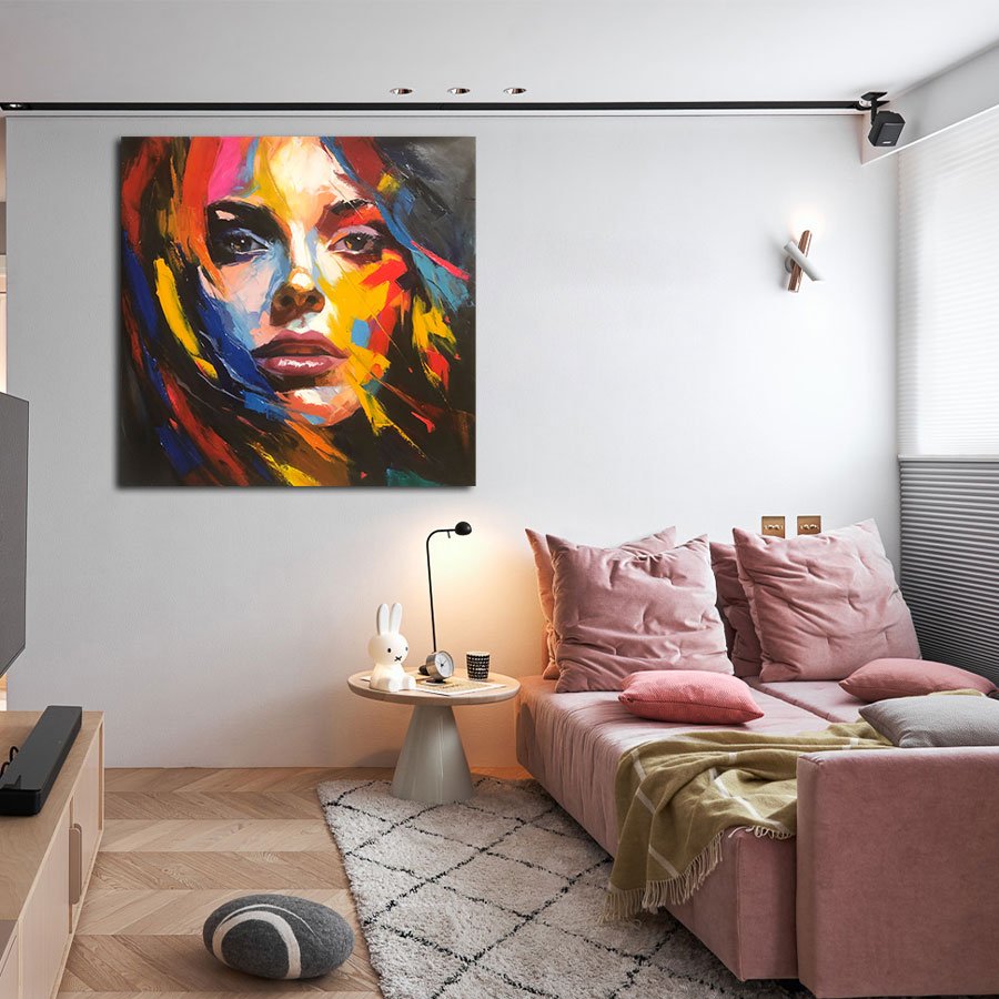 Original Art Hot Sales Abstract Custom Size Oil Painting of Woman Figure Portrait on Canvas Home Goods Wall Decor