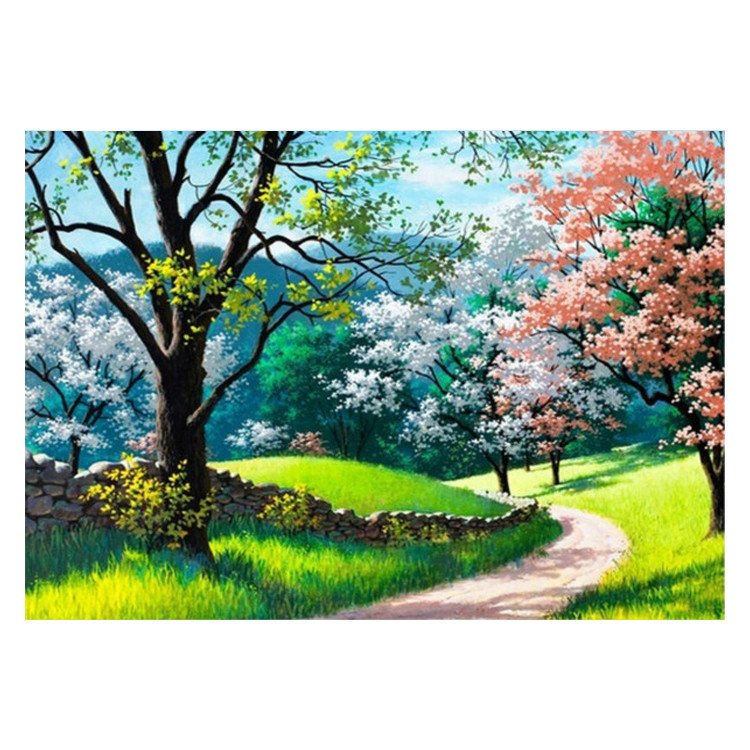 Wholesale 5D Diamond Painting DIY Home Decor with round Square Rhinestones Landscape and Seascape Printed Scenery