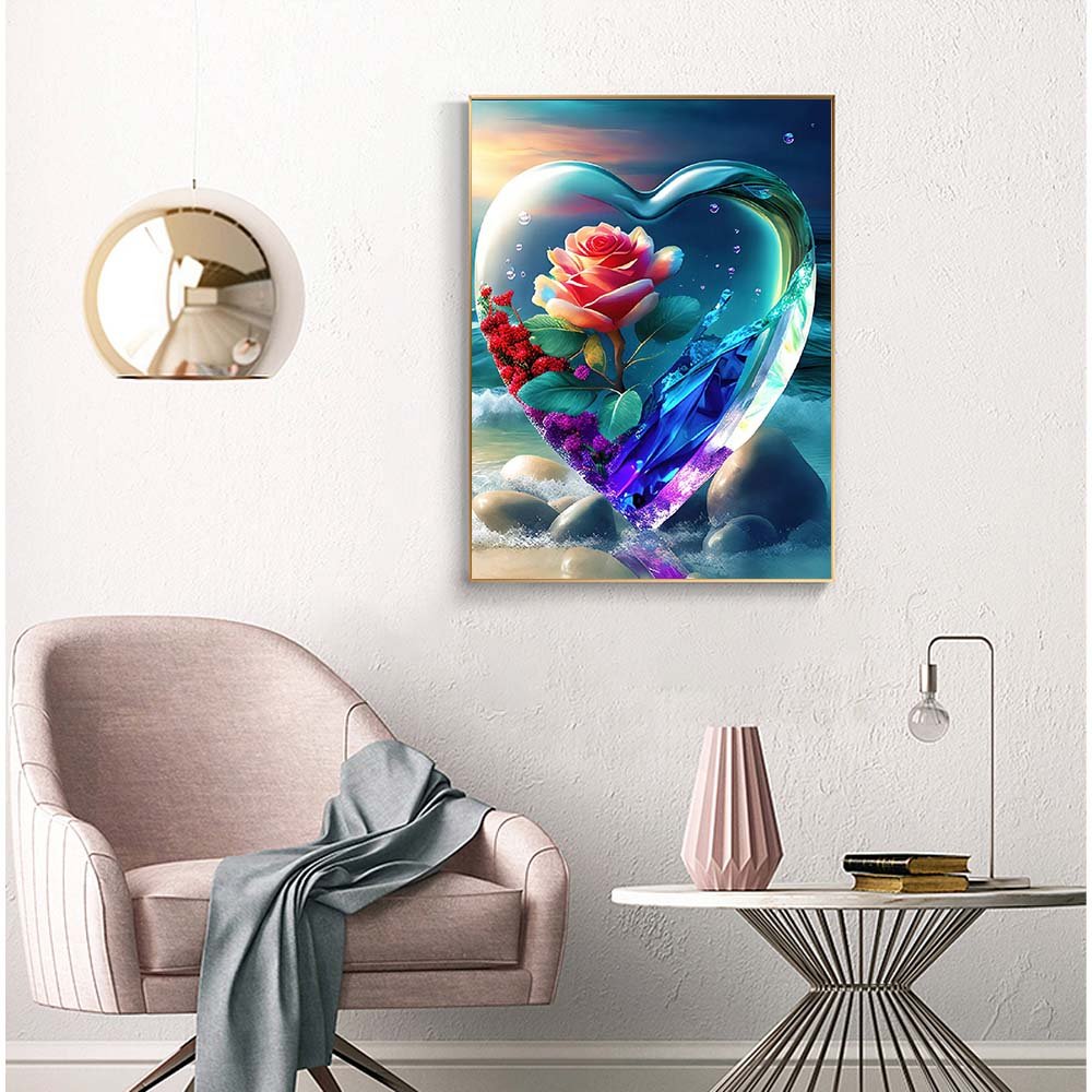 Best china low price diamond full open hot Beautiful Beach Love photo painting 5d diamond painting kits Mosaic Paintings