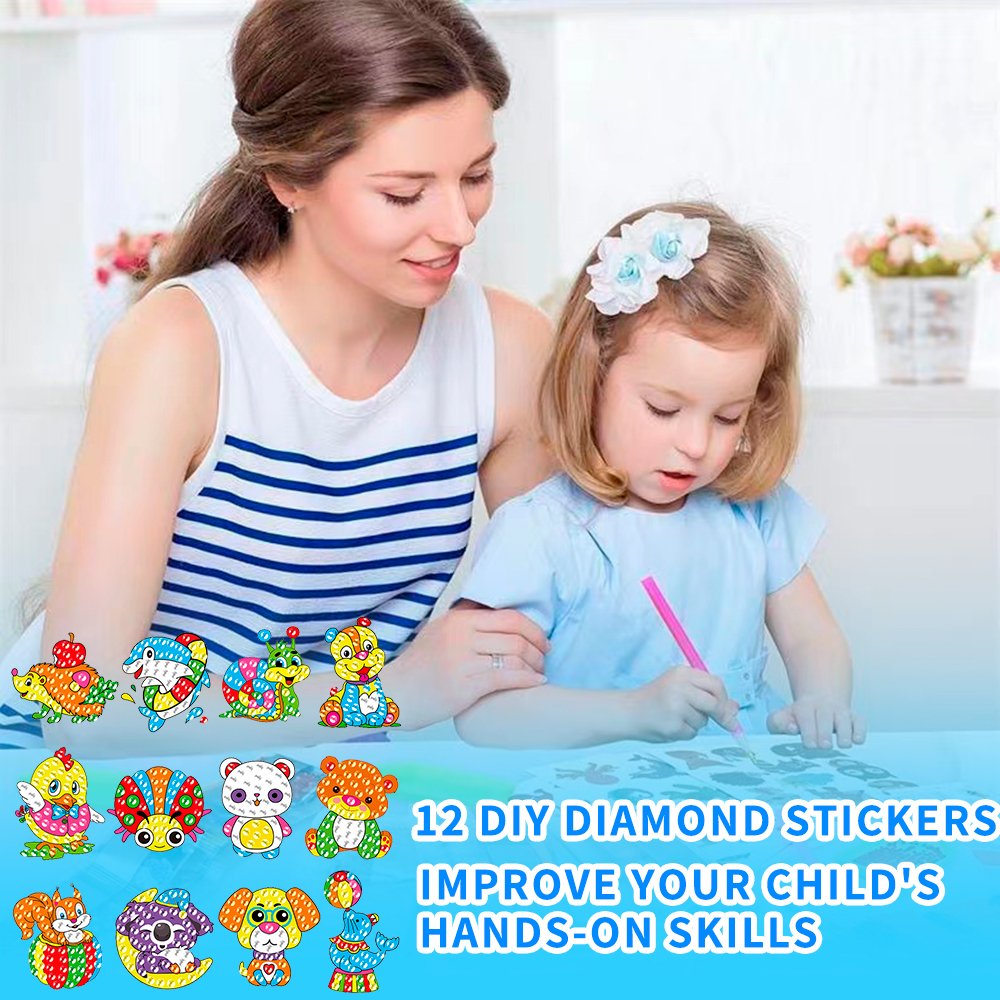Hot Selling Art Crafts Animal Children 5D Diy Diamond Painting Stickers Kits for Kids