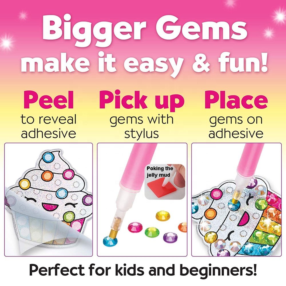 5D diamond art stickers kits kids DIY gem diamond arts and crafts painting stickers toy for handmade ornaments, sun catchers etc