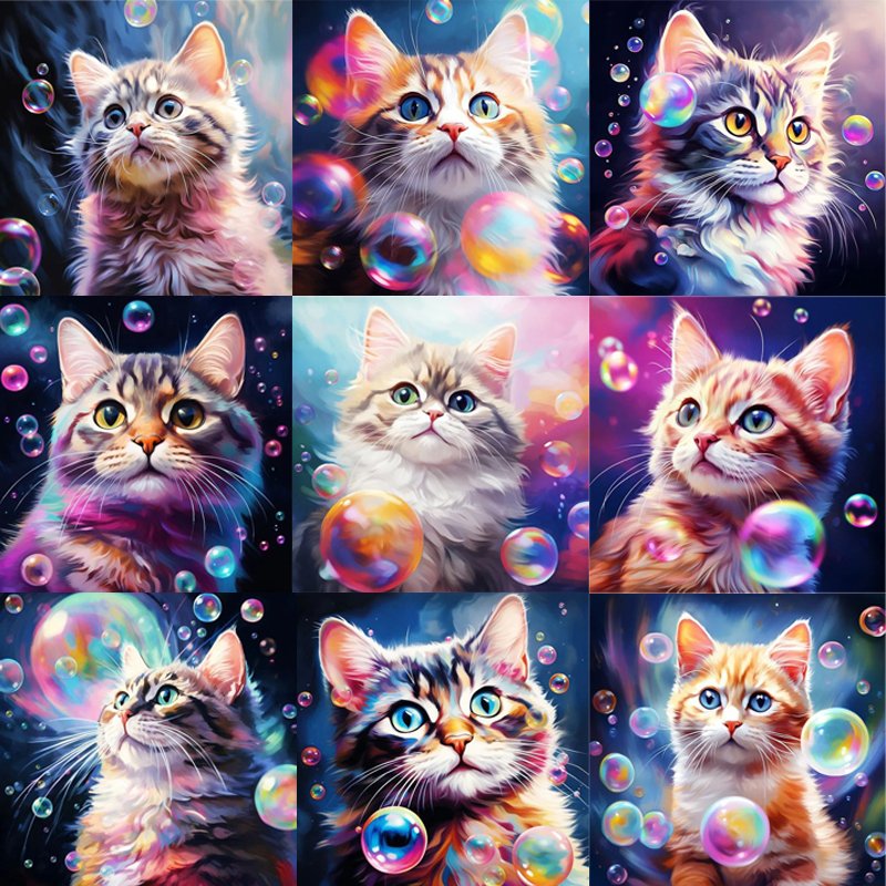 Rainbow Cat Diamond Painting Kits Small Painting Children 5D Children Diamond Painting Custom Designs