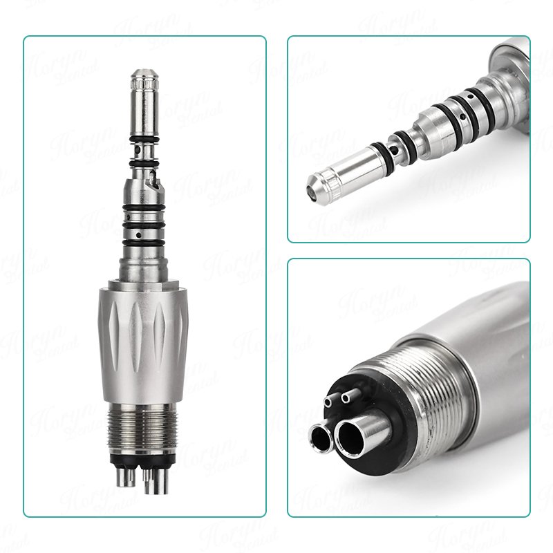 LED Fiber Optic High Speed Handpieces Dental Unit Holes Connector Changer