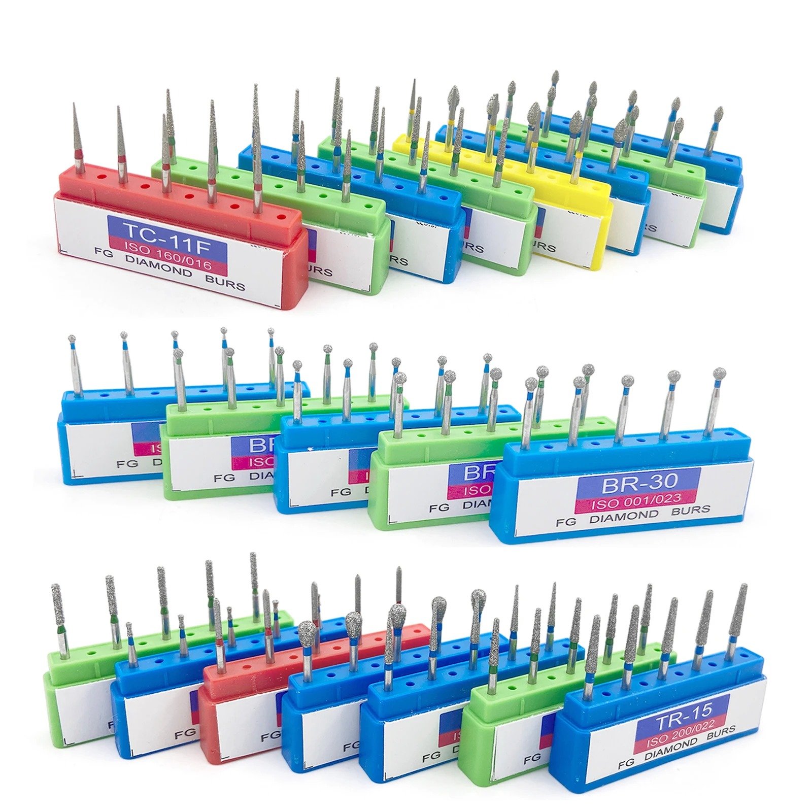 Dental Diamond Burs Drill for Teeth Porcelain Ceramics Composite Polishing Burs For High Speed Handpiece Dental Instruments