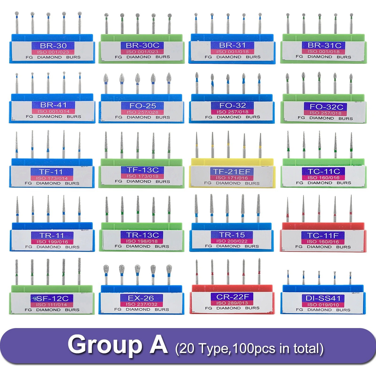 Dental Diamond Burs Drill for Teeth Porcelain Ceramics Composite Polishing Burs For High Speed Handpiece Dental Instruments