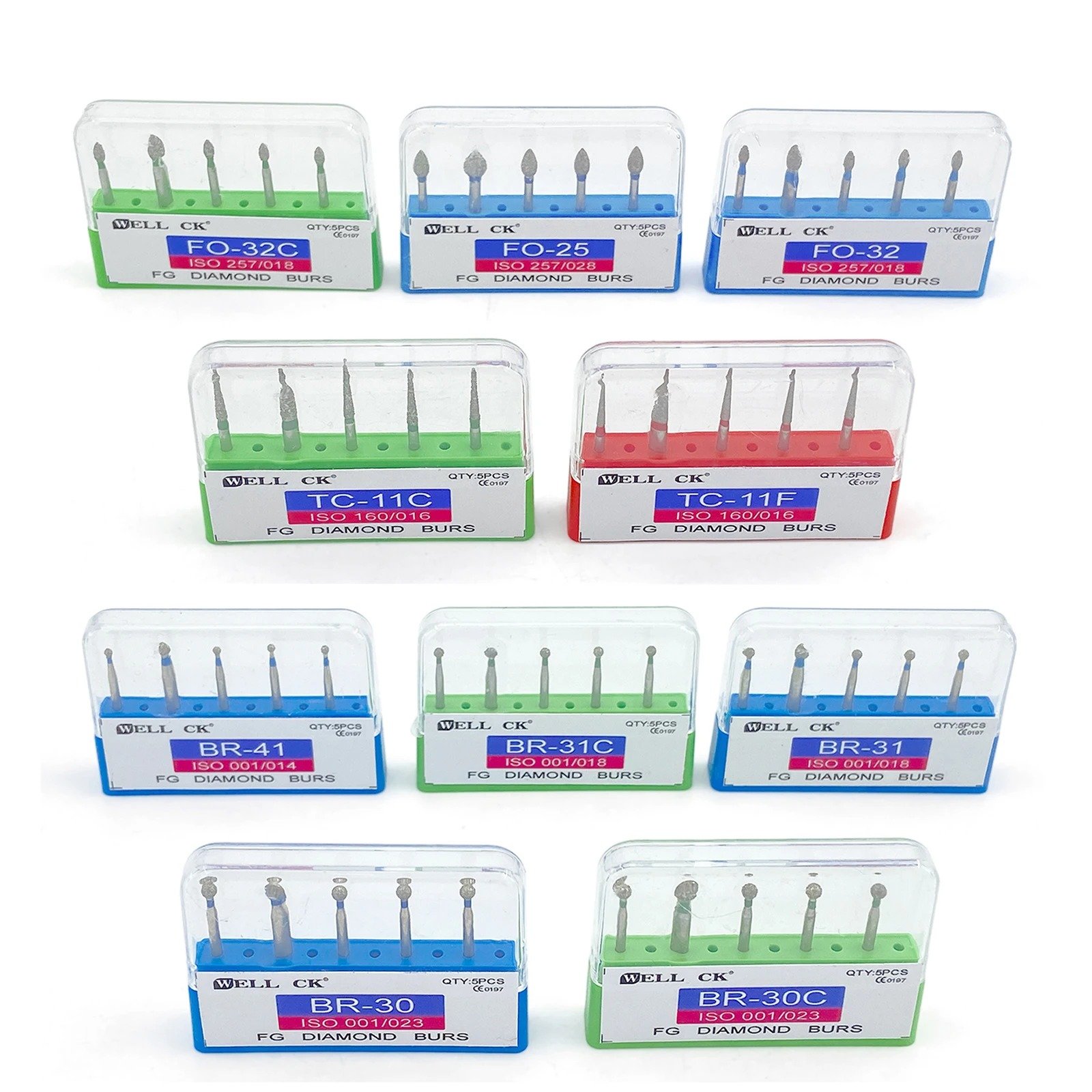 Dental Diamond Burs Drill for Teeth Porcelain Ceramics Composite Polishing Burs For High Speed Handpiece Dental Instruments