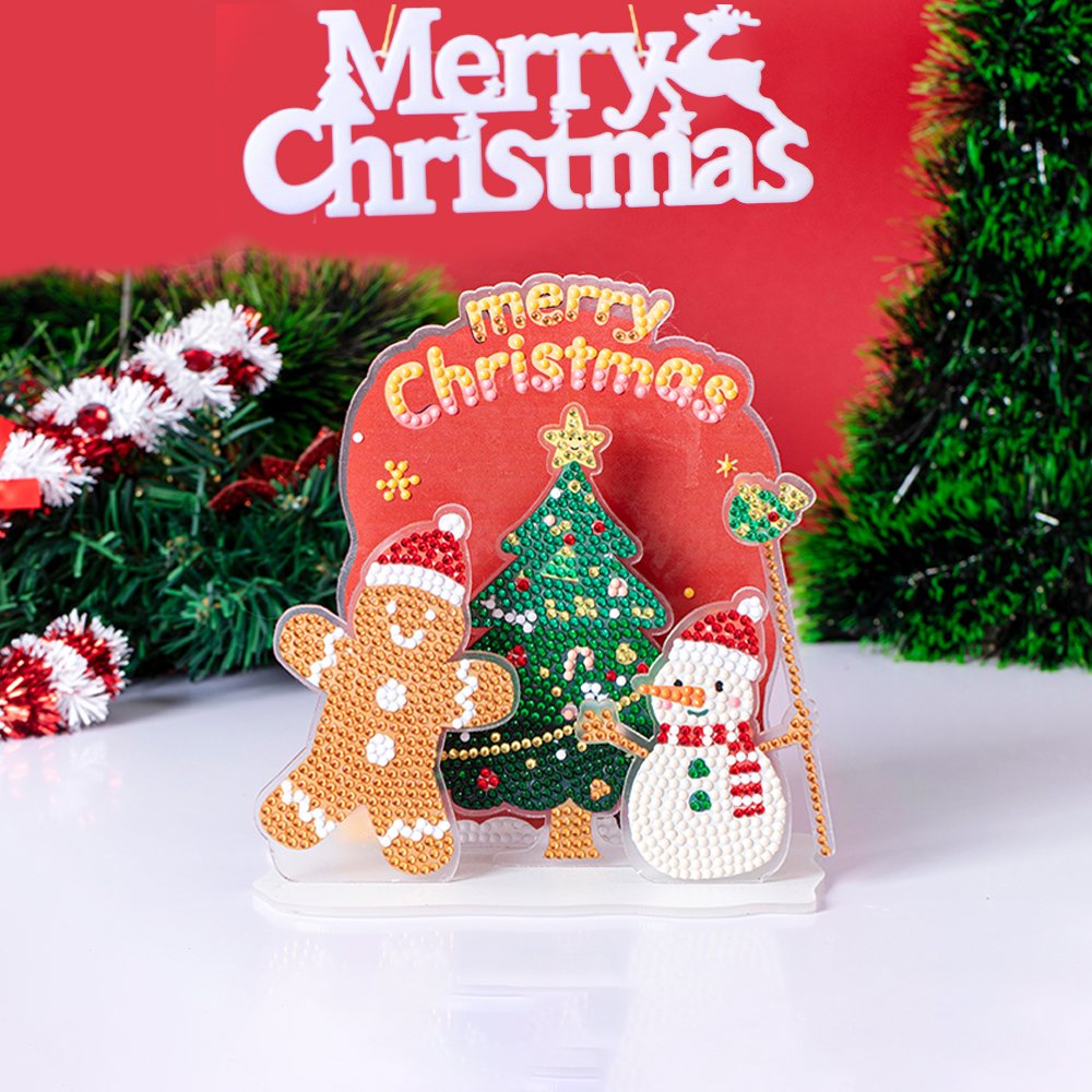 COOLEVE DIY Christmas 3D Acrylic Ornaments New Cross-Border Desktop Decoration Diamond Painting with Drill