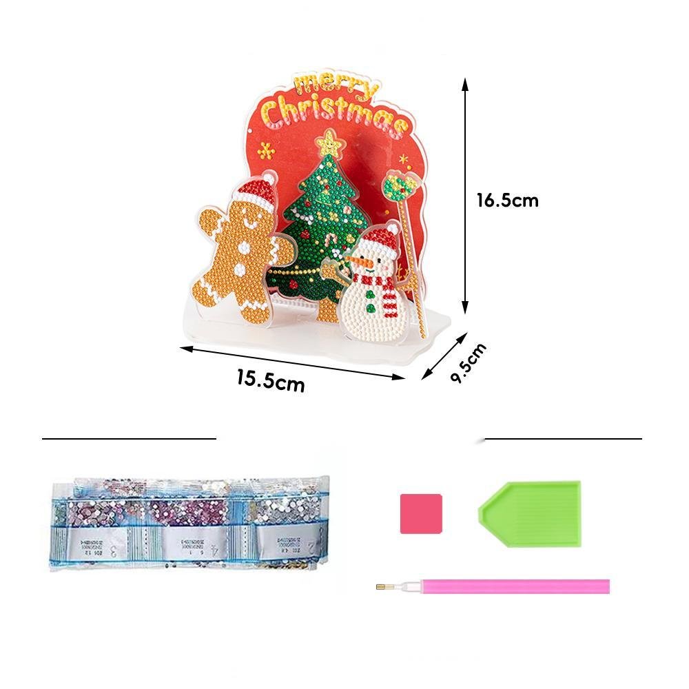 COOLEVE DIY Christmas 3D Acrylic Ornaments New Cross-Border Desktop Decoration Diamond Painting with Drill