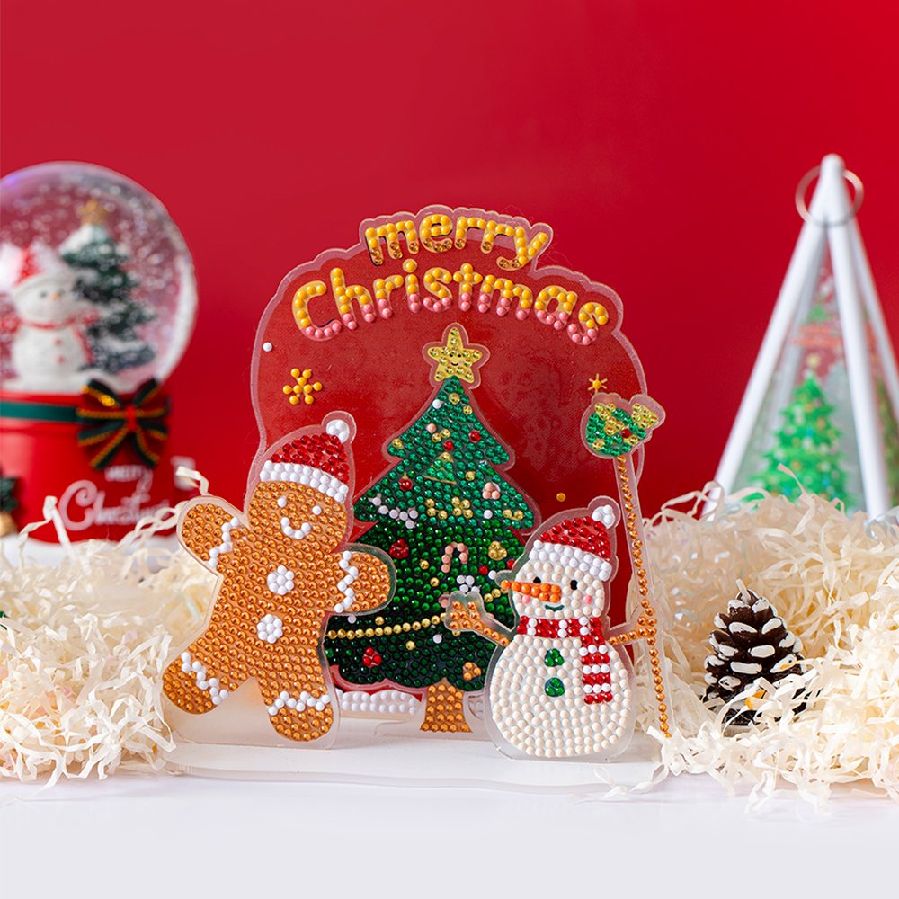 COOLEVE DIY Christmas 3D Acrylic Ornaments New Cross-Border Desktop Decoration Diamond Painting with Drill