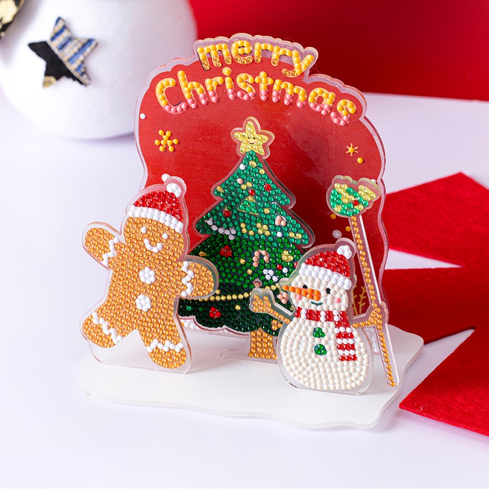 COOLEVE DIY Christmas 3D Acrylic Ornaments New Cross-Border Desktop Decoration Diamond Painting with Drill