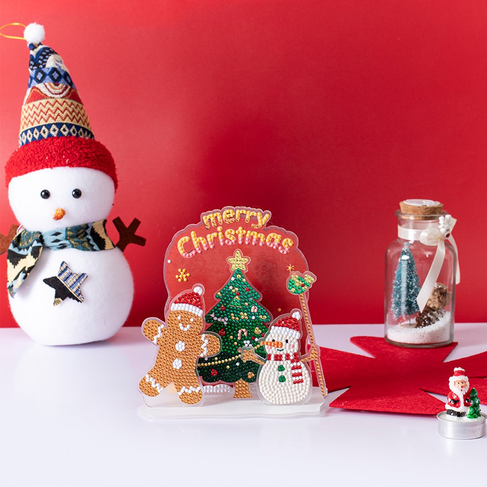 COOLEVE DIY Christmas 3D Acrylic Ornaments New Cross-Border Desktop Decoration Diamond Painting with Drill