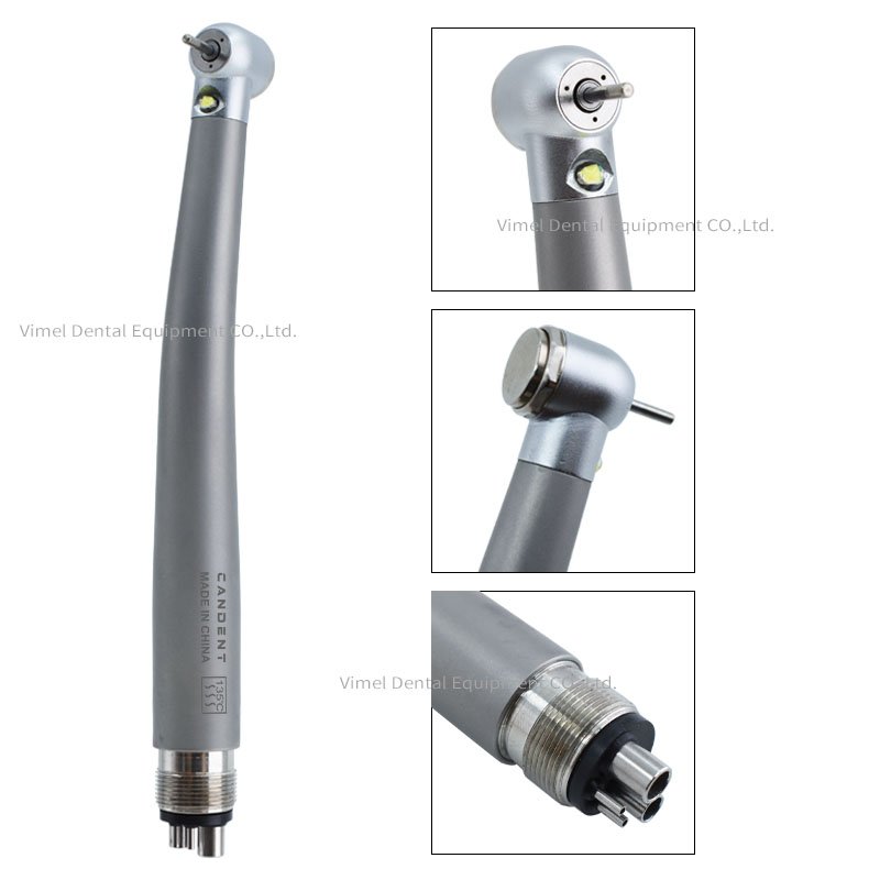 Titanium Dental LED Air Turbine Midwest Tripe Water Spray Ceramic Push Button High Speed Handpiece Clinic Equipment