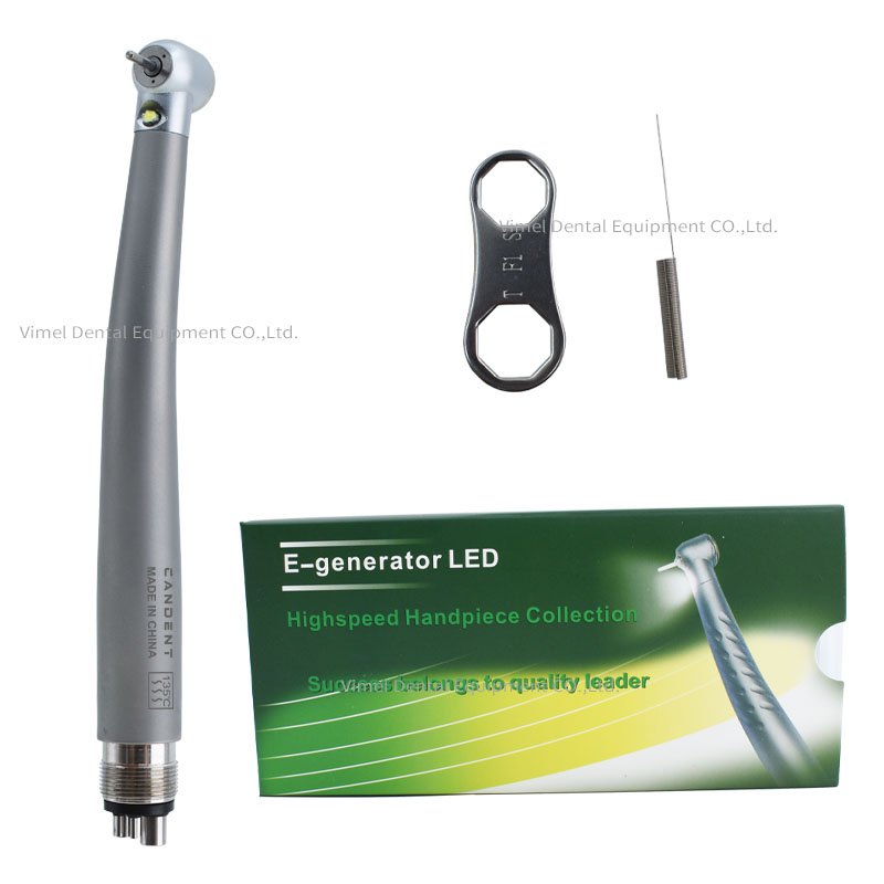 Titanium Dental LED Air Turbine Midwest Tripe Water Spray Ceramic Push Button High Speed Handpiece Clinic Equipment
