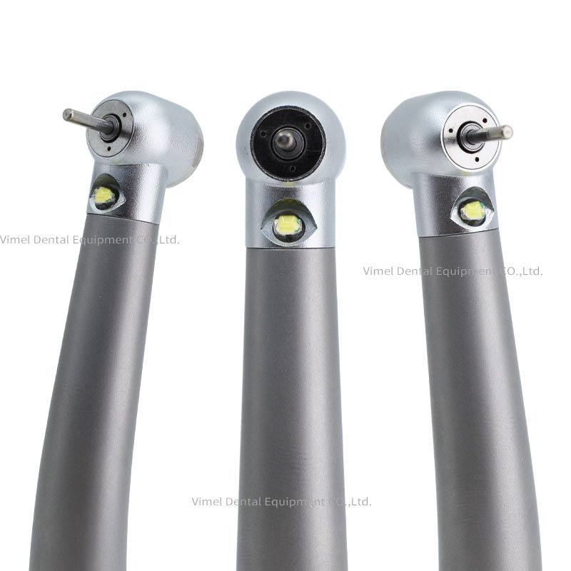 Titanium Dental LED Air Turbine Midwest Tripe Water Spray Ceramic Push Button High Speed Handpiece Clinic Equipment
