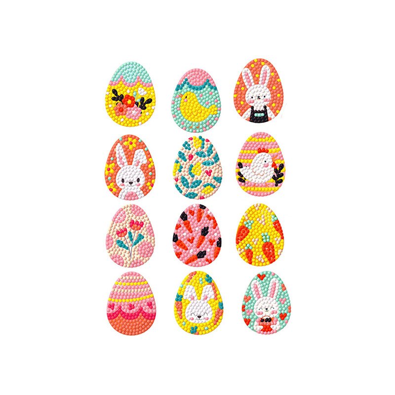 ENJOYSTAR Easter Rabbit DIY Diamond Painting Sticker Set 5D Children's Craft Creative Toys Kit For Children Adult Beginner Gifts