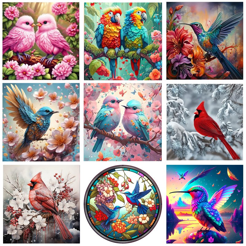 2024 Home Decoration DIY 5d Diamond Painting Kits for Adults Winter Bird Modern Art Canvas of Diamond Painting