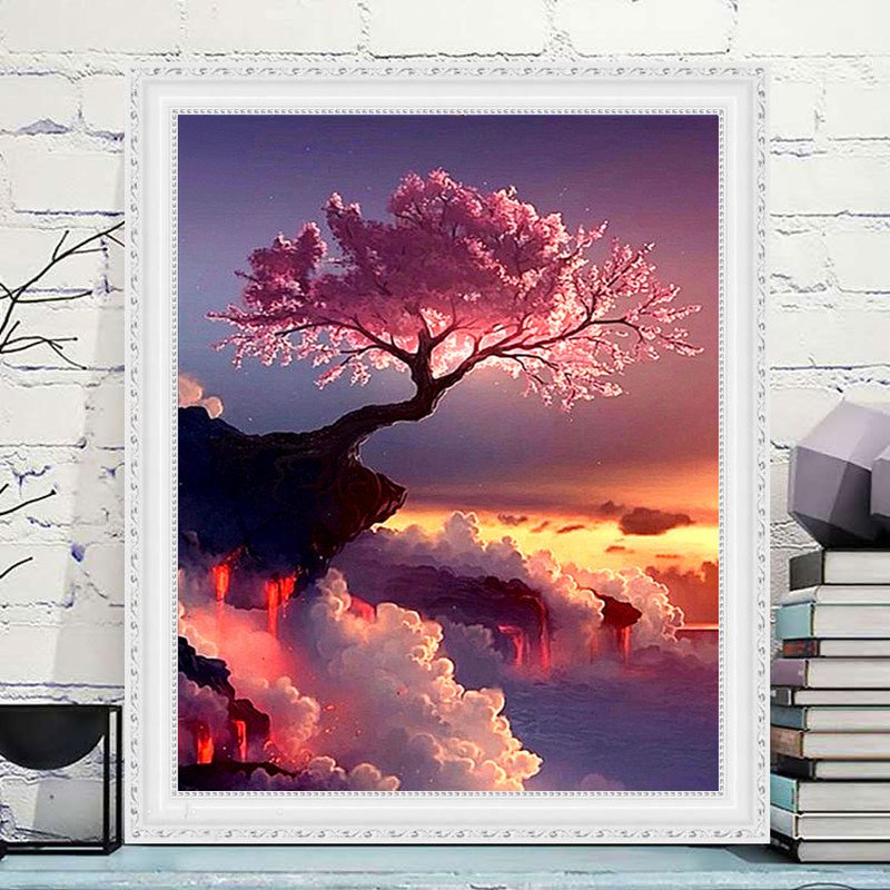 High Quality DIY Diamond Painting 100% Handmade Home Decoration Box Packing Bag Packing Round Printed SCENERY