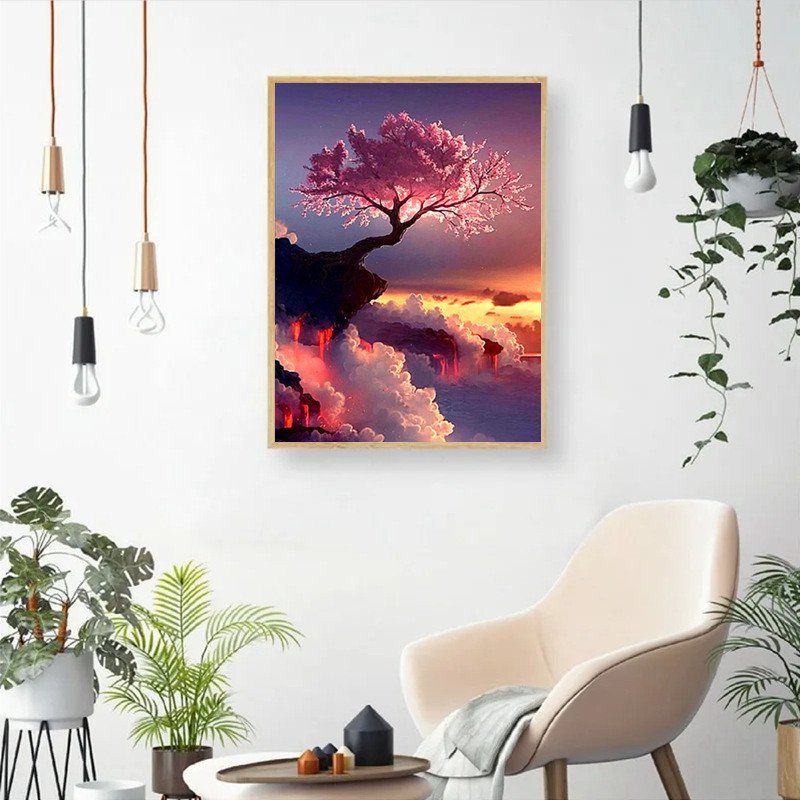 High Quality DIY Diamond Painting 100% Handmade Home Decoration Box Packing Bag Packing Round Printed SCENERY