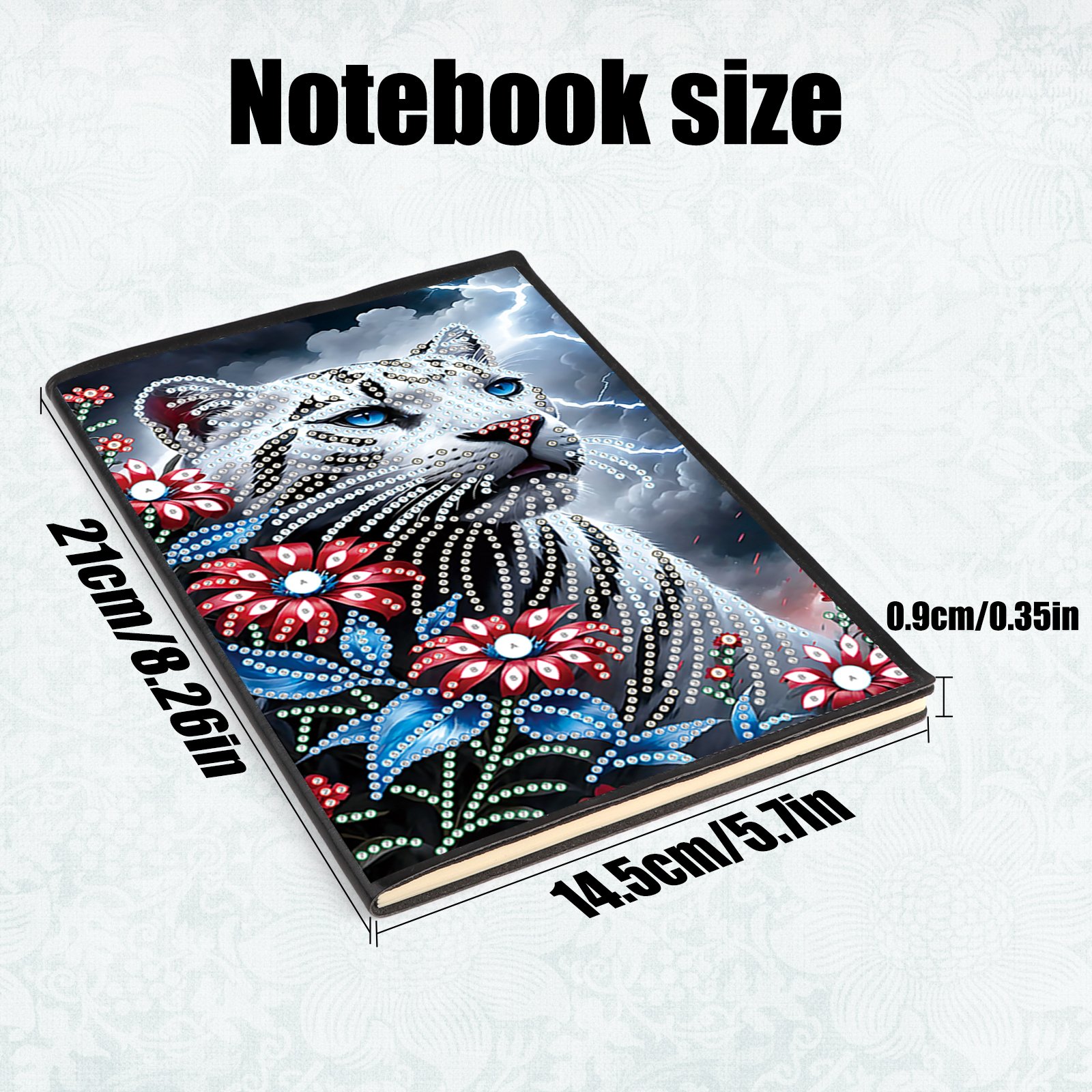 3D diamond painting tiger flower notebook