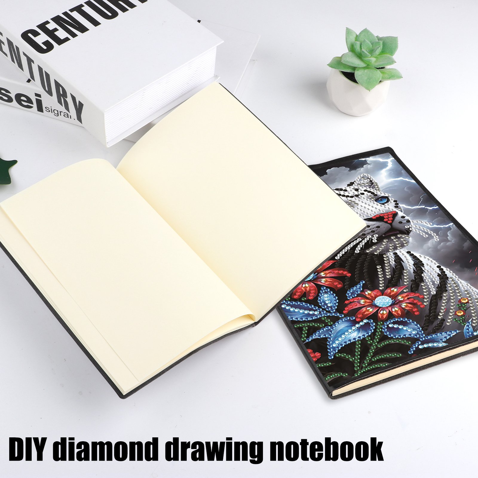 3D diamond painting tiger flower notebook